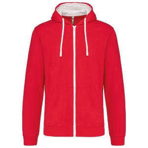Kariban Contrast f�rfi kapucnis pul�ver, Red/White